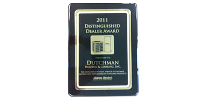 American Standard 2011 Distinguished Dealer Award