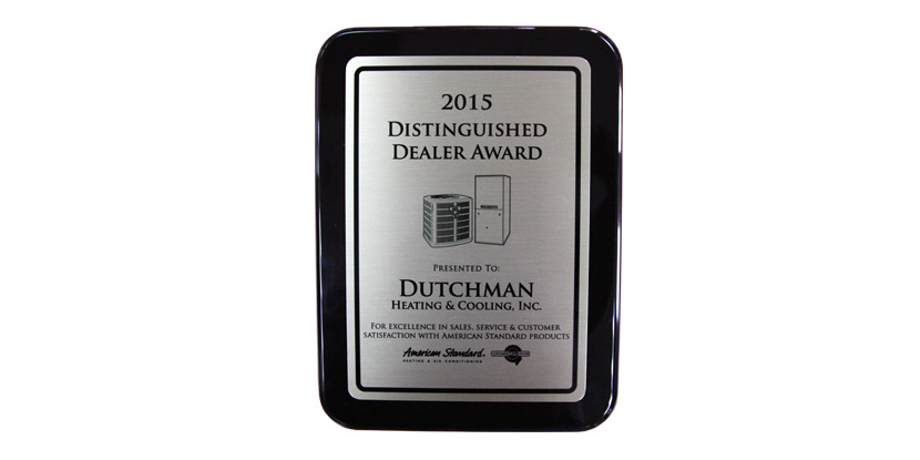 American Standard 2015 Dealer Award